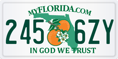 FL license plate 2456ZY