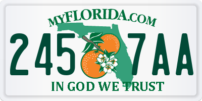 FL license plate 2457AA