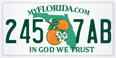 FL license plate 2457AB