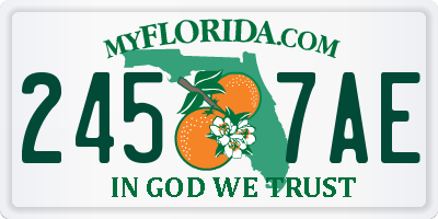 FL license plate 2457AE