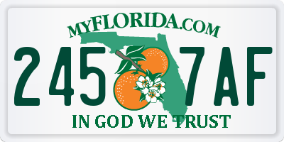 FL license plate 2457AF