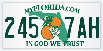 FL license plate 2457AH