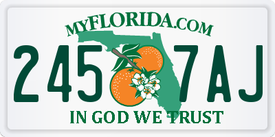 FL license plate 2457AJ