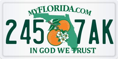 FL license plate 2457AK