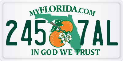 FL license plate 2457AL