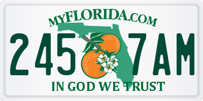FL license plate 2457AM