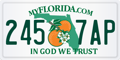 FL license plate 2457AP
