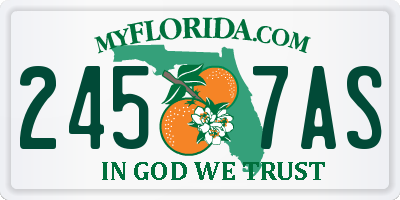 FL license plate 2457AS
