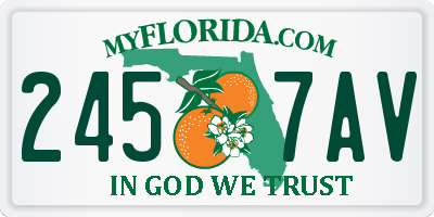 FL license plate 2457AV