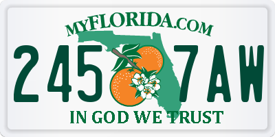 FL license plate 2457AW