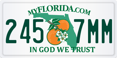 FL license plate 2457MM