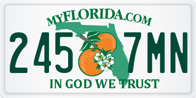 FL license plate 2457MN
