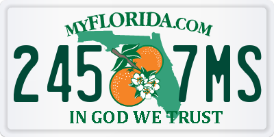 FL license plate 2457MS