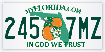 FL license plate 2457MZ