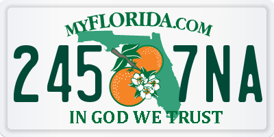 FL license plate 2457NA