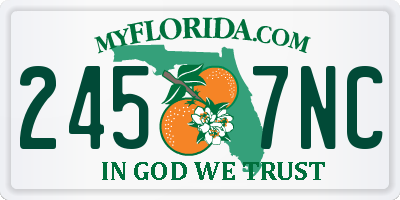 FL license plate 2457NC