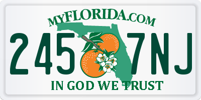 FL license plate 2457NJ