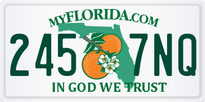 FL license plate 2457NQ