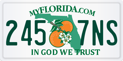 FL license plate 2457NS