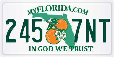 FL license plate 2457NT