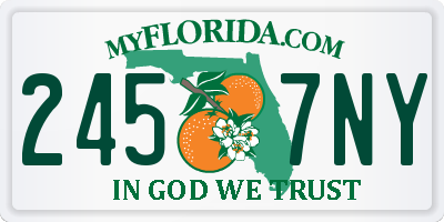 FL license plate 2457NY
