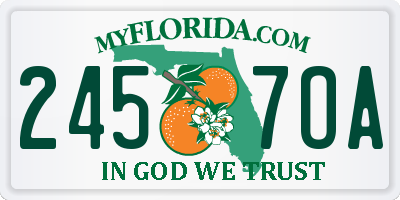 FL license plate 2457OA