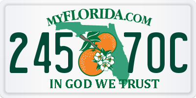 FL license plate 2457OC