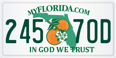 FL license plate 2457OD