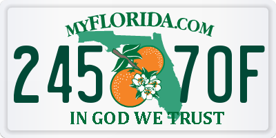 FL license plate 2457OF
