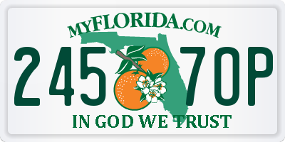 FL license plate 2457OP
