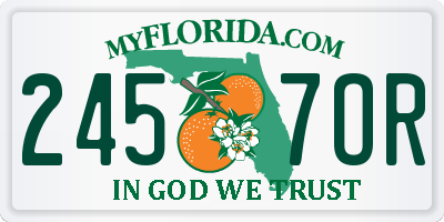 FL license plate 2457OR