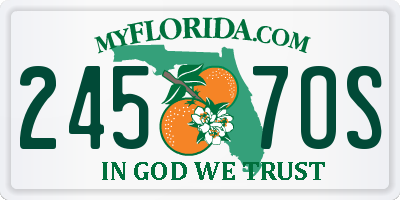 FL license plate 2457OS