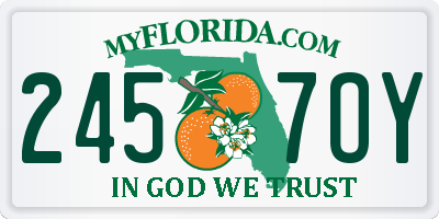 FL license plate 2457OY