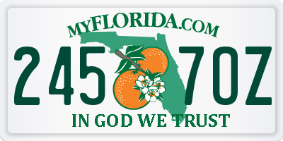 FL license plate 2457OZ