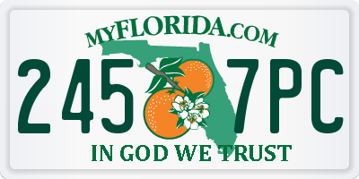 FL license plate 2457PC