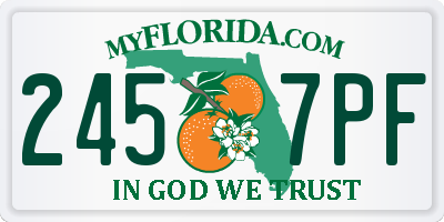 FL license plate 2457PF