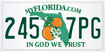 FL license plate 2457PG