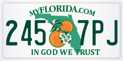 FL license plate 2457PJ