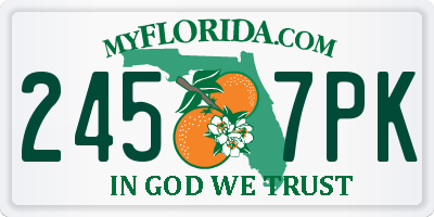 FL license plate 2457PK