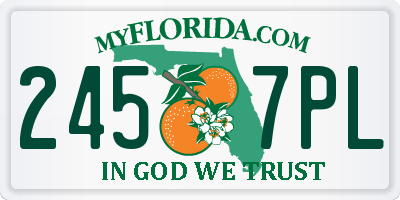 FL license plate 2457PL