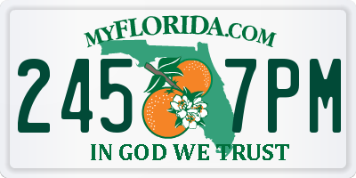 FL license plate 2457PM