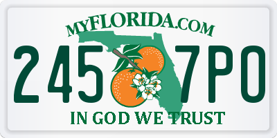 FL license plate 2457PO