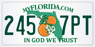 FL license plate 2457PT
