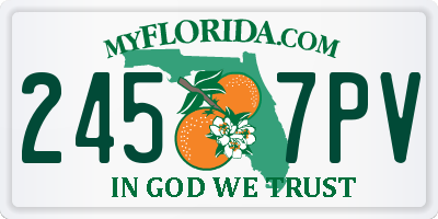 FL license plate 2457PV