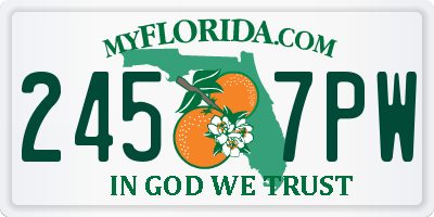 FL license plate 2457PW