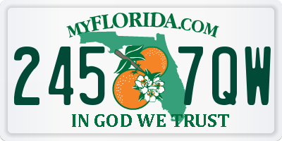 FL license plate 2457QW