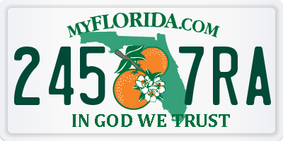 FL license plate 2457RA