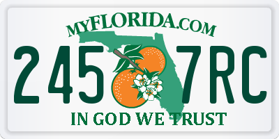 FL license plate 2457RC