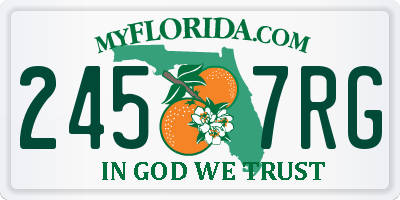 FL license plate 2457RG