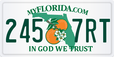 FL license plate 2457RT